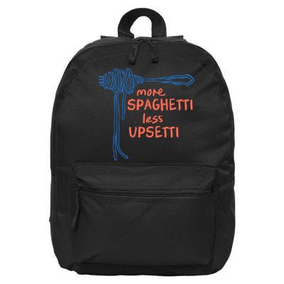 More Spaghetti Less Upsetti 16 in Basic Backpack