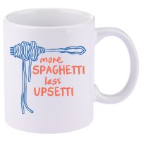 More Spaghetti Less Upsetti 11oz C Handle Ceramic Mug