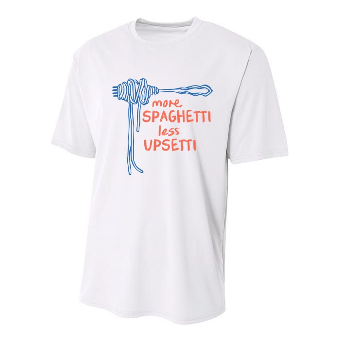 More Spaghetti Less Upsetti Youth Performance Sprint T-Shirt