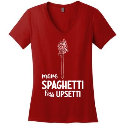 More Spaghetti Less Upsetti Women's V-Neck T-Shirt