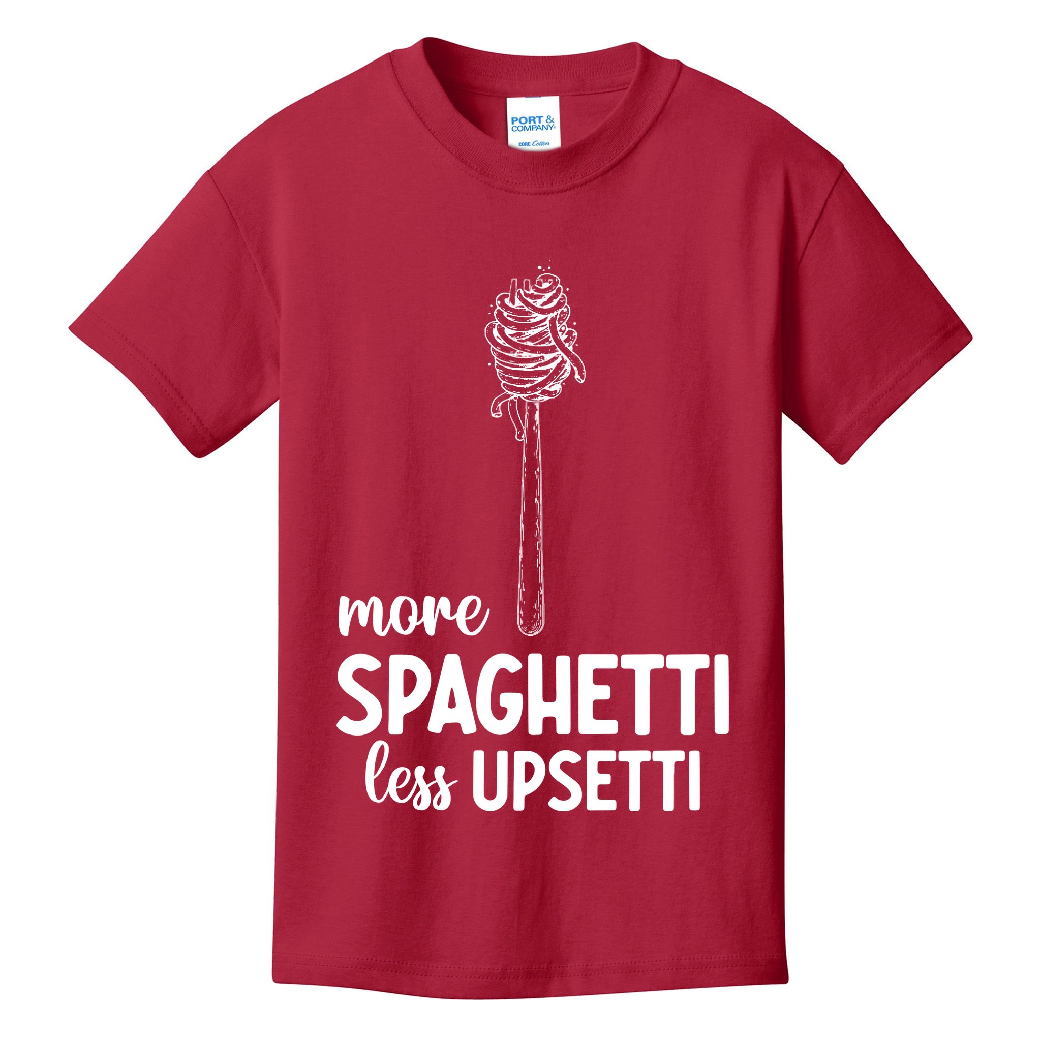 More Spaghetti Less Upsetti Kids T-Shirt