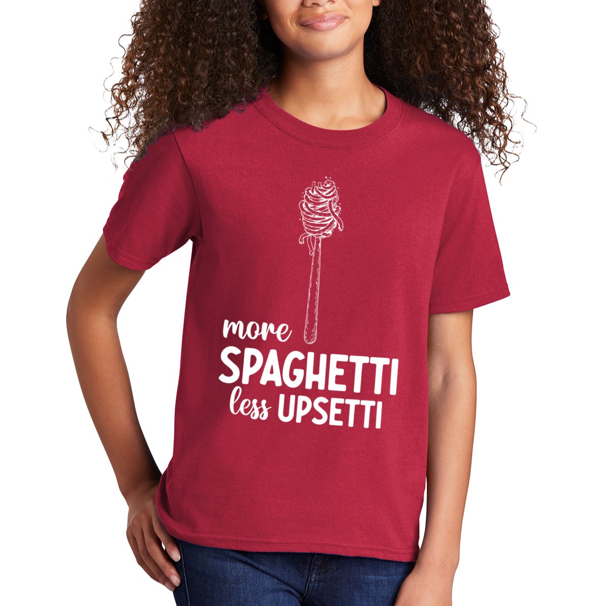 More Spaghetti Less Upsetti Kids T-Shirt