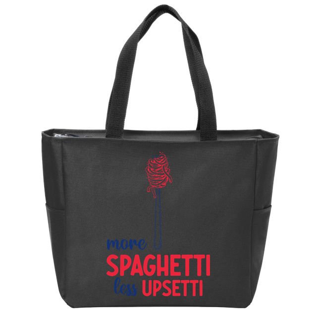 More Spaghetti Less Upsetti Funny Food Meme Zip Tote Bag