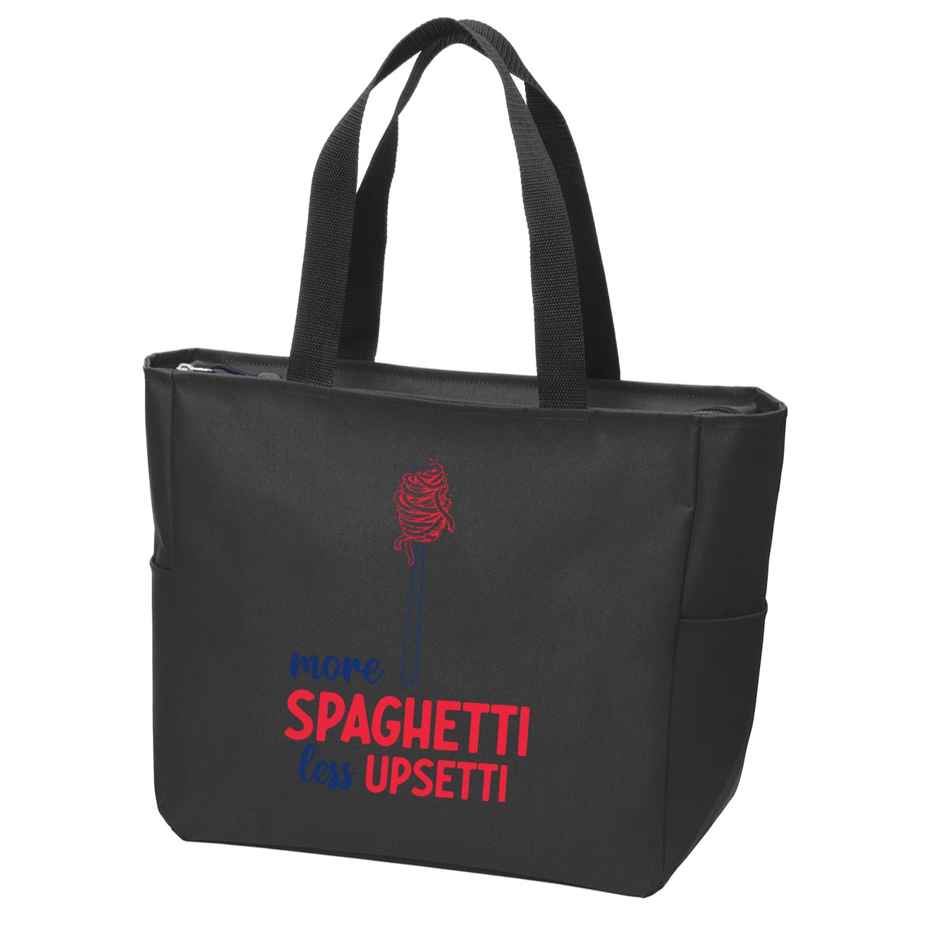 More Spaghetti Less Upsetti Funny Food Meme Zip Tote Bag