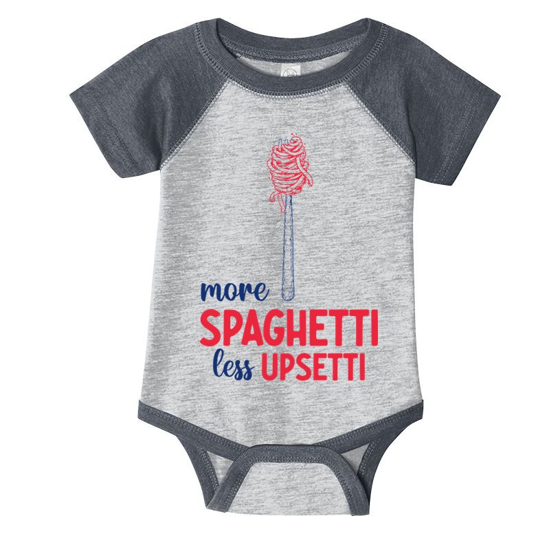 More Spaghetti Less Upsetti Funny Food Meme Infant Baby Jersey Bodysuit