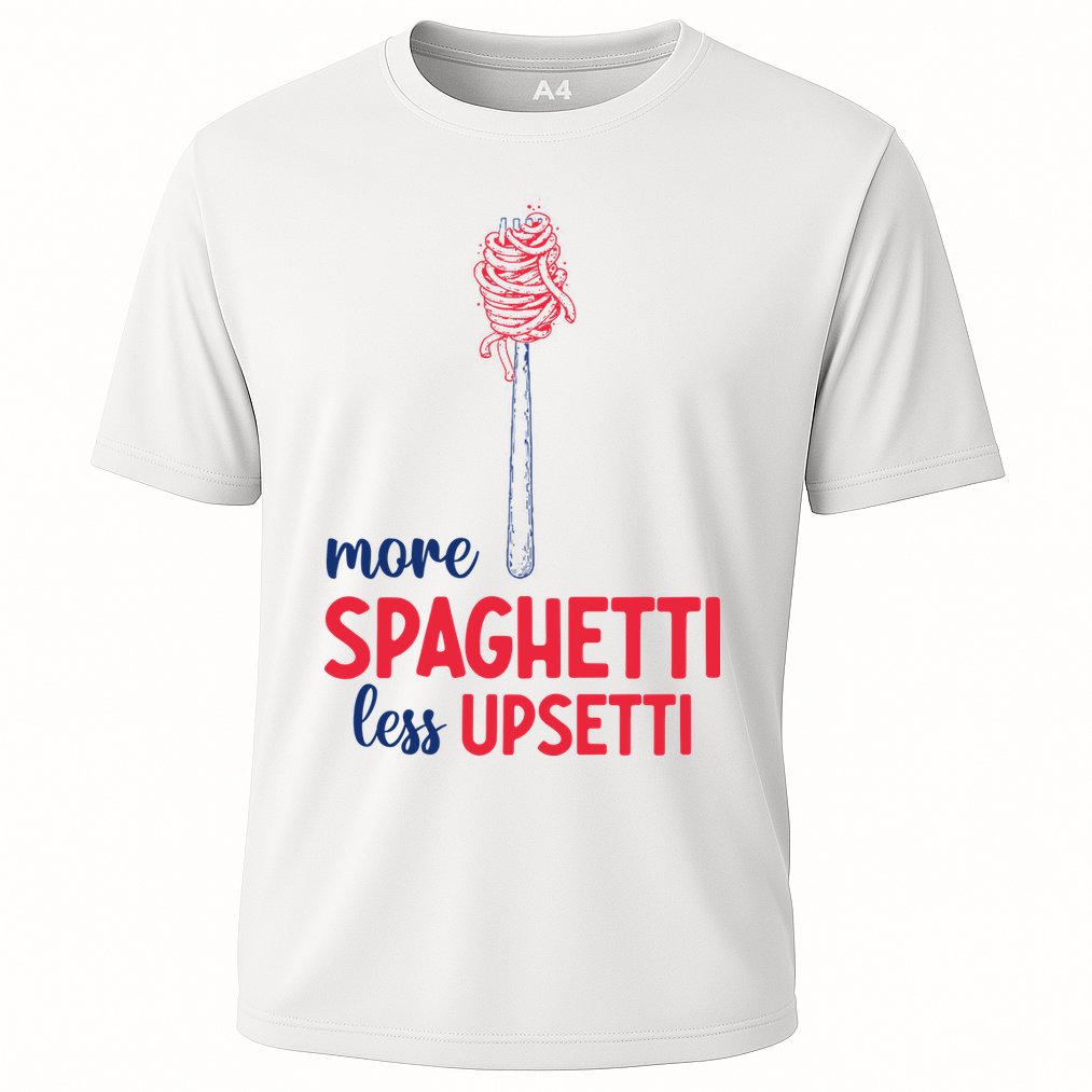 More Spaghetti Less Upsetti Funny Food Meme Cooling Performance Crew T-Shirt
