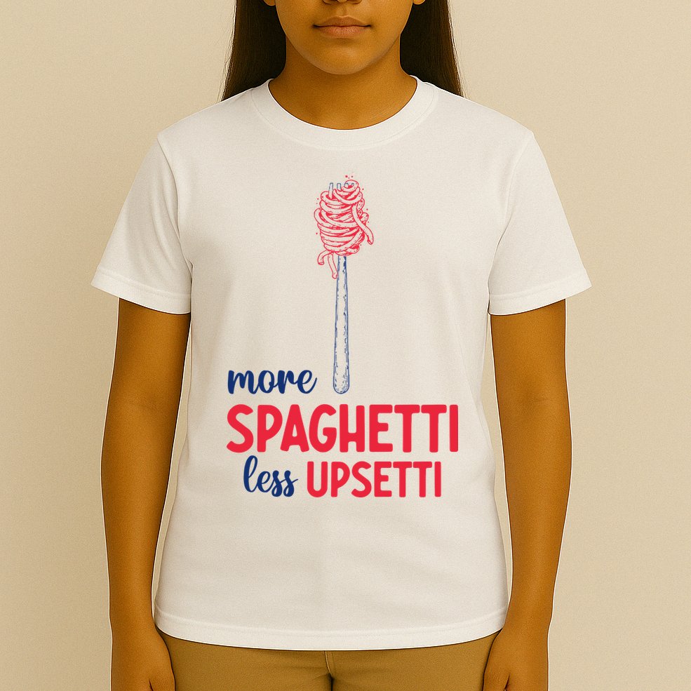 More Spaghetti Less Upsetti Funny Food Meme T-Shirt