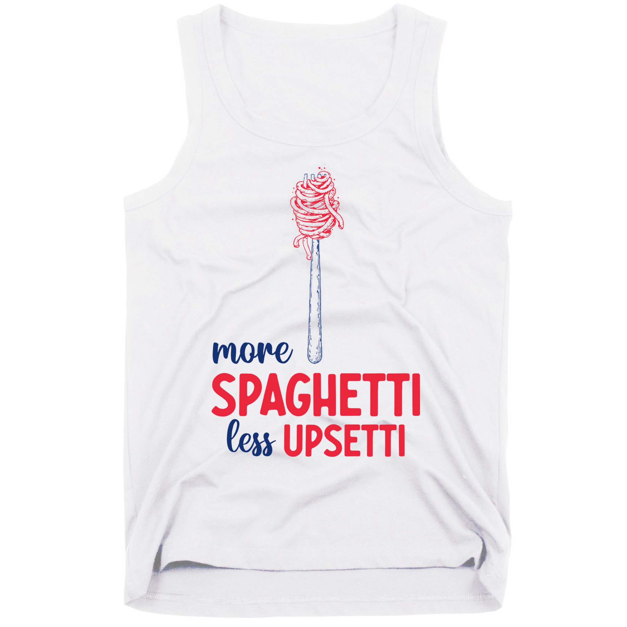 More Spaghetti Less Upsetti Funny Food Meme Tank Top