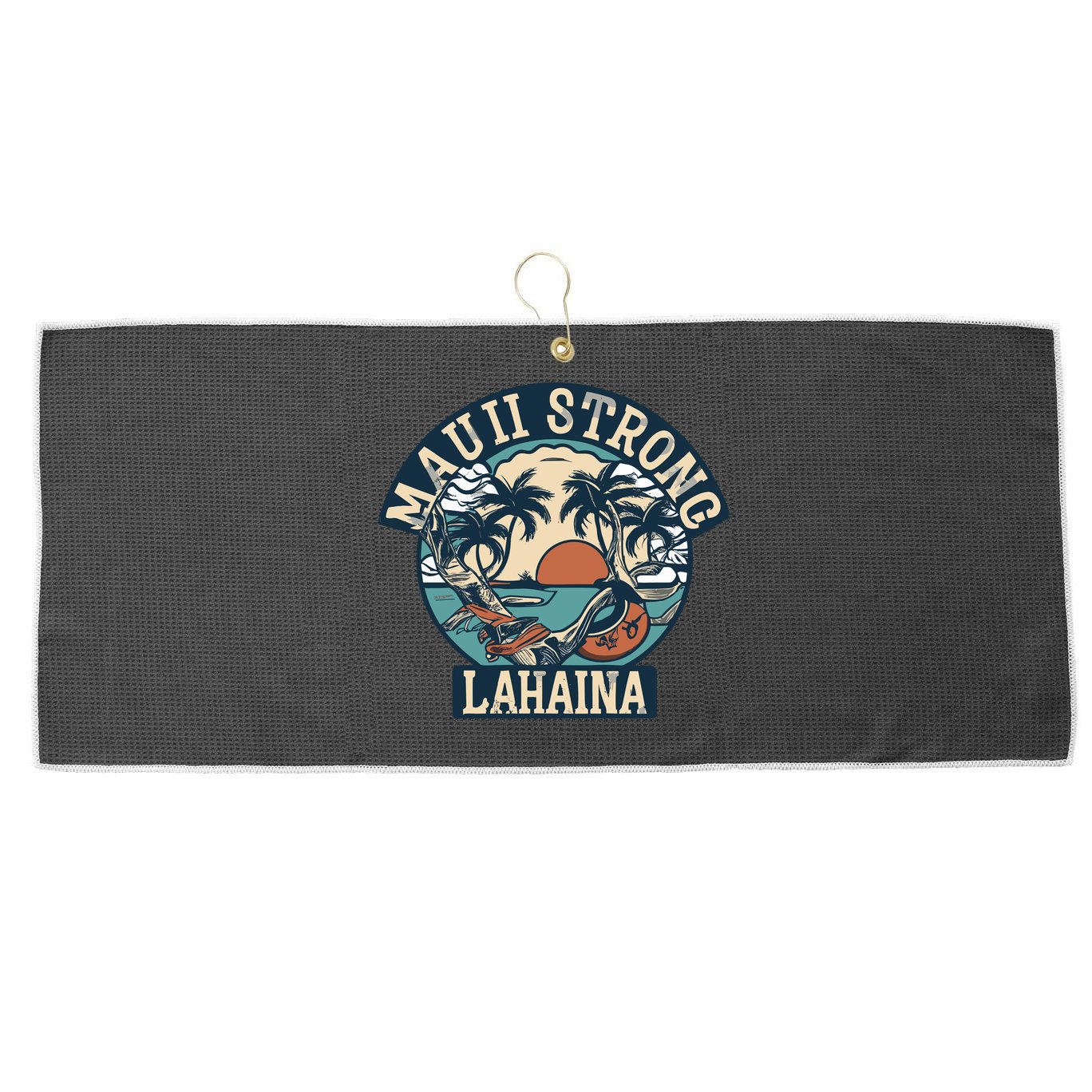 Maui Strong Lahaina Banyan Tree Large Microfiber Waffle Golf Towel