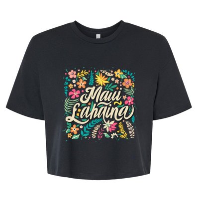 Maui Strong Lahaina Floral Bella+Canvas Jersey Crop Tee