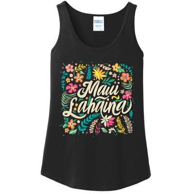 Maui Strong Lahaina Floral Ladies Essential Tank