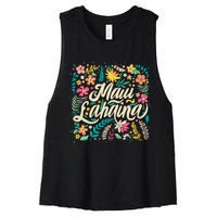 Maui Strong Lahaina Floral Women's Racerback Cropped Tank