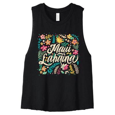 Maui Strong Lahaina Floral Women's Racerback Cropped Tank