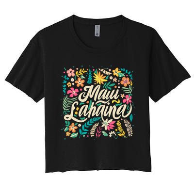 Maui Strong Lahaina Floral Women's Crop Top Tee