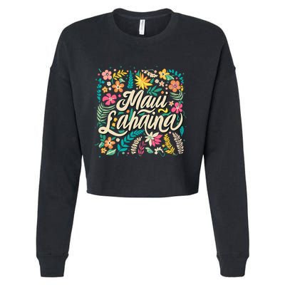 Maui Strong Lahaina Floral Cropped Pullover Crew