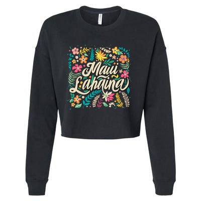 Maui Strong Lahaina Floral Cropped Pullover Crew