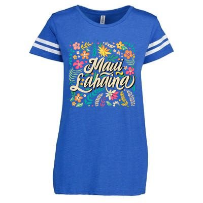 Maui Strong Lahaina Floral Enza Ladies Jersey Football T-Shirt