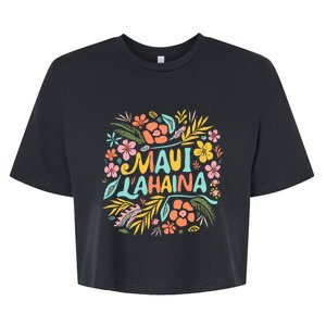 Maui Strong Lahaina Flower Floral Bella+Canvas Jersey Crop Tee