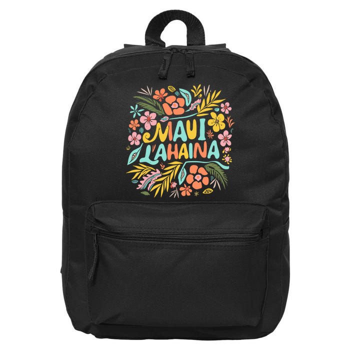 Maui Strong Lahaina Flower Floral 16 in Basic Backpack