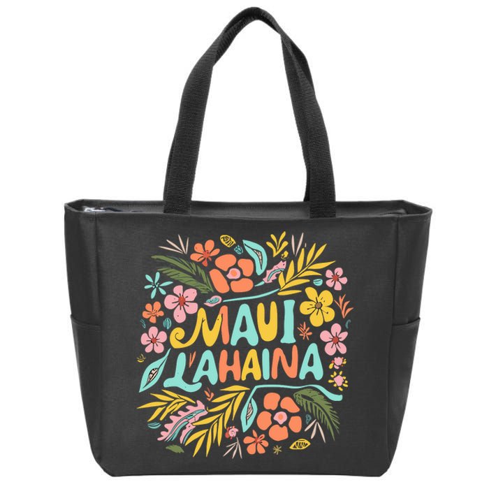 Maui Strong Lahaina Flower Floral Zip Tote Bag