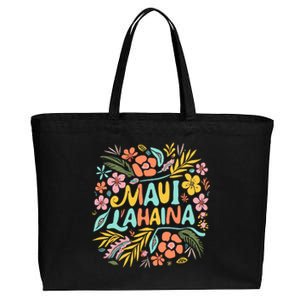 Maui Strong Lahaina Flower Floral Cotton Canvas Jumbo Tote