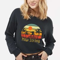 Maui Strong Lahaina Banyan Tree Hawaii Cropped Pullover Crew