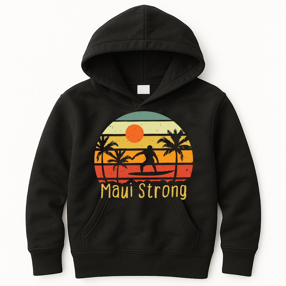 Maui Strong Lahaina Banyan Tree Hawaii Kids Hoodie