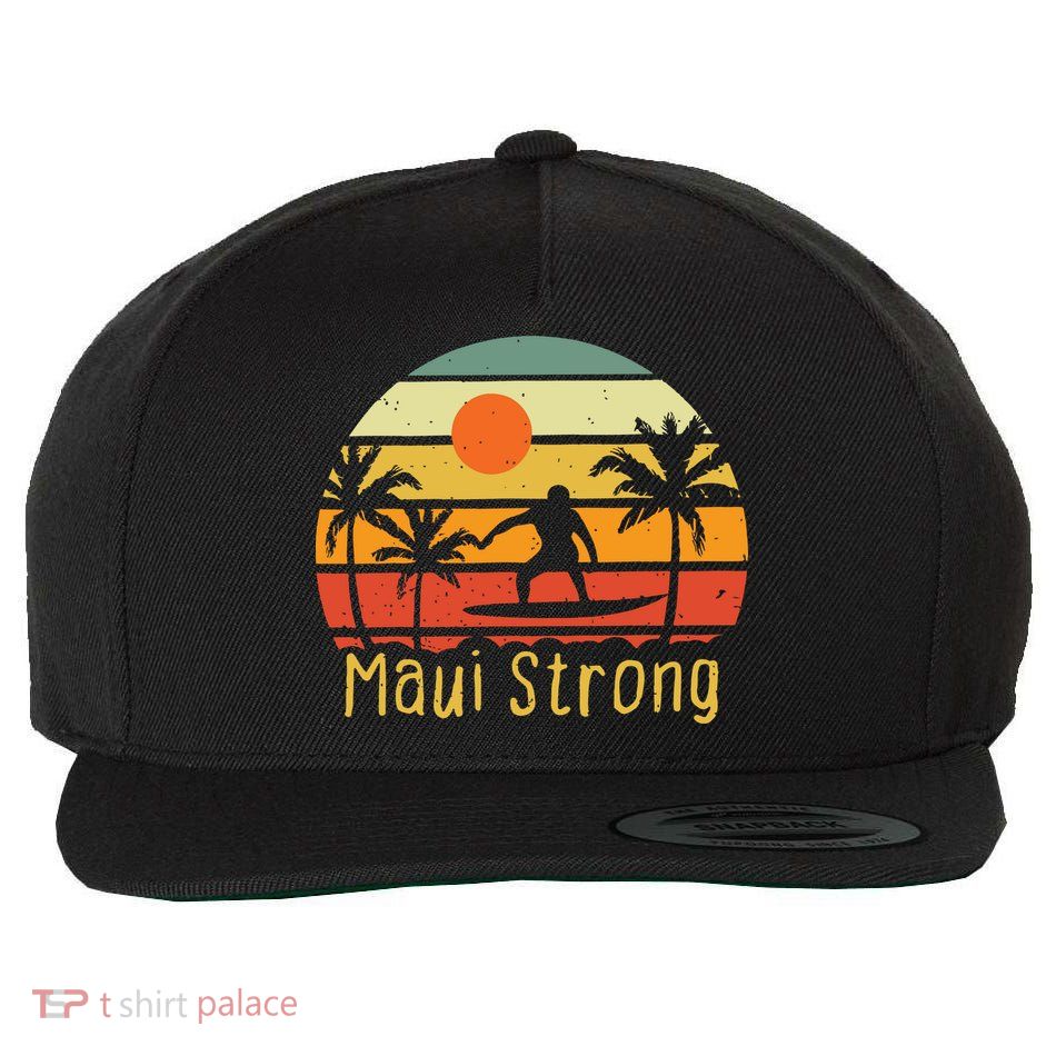 Maui Strong Lahaina Banyan Tree Hawaii Wool Snapback Cap