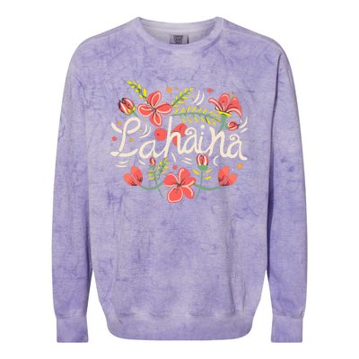 Maui Strong Lahaina Flower Colorblast Crewneck Sweatshirt