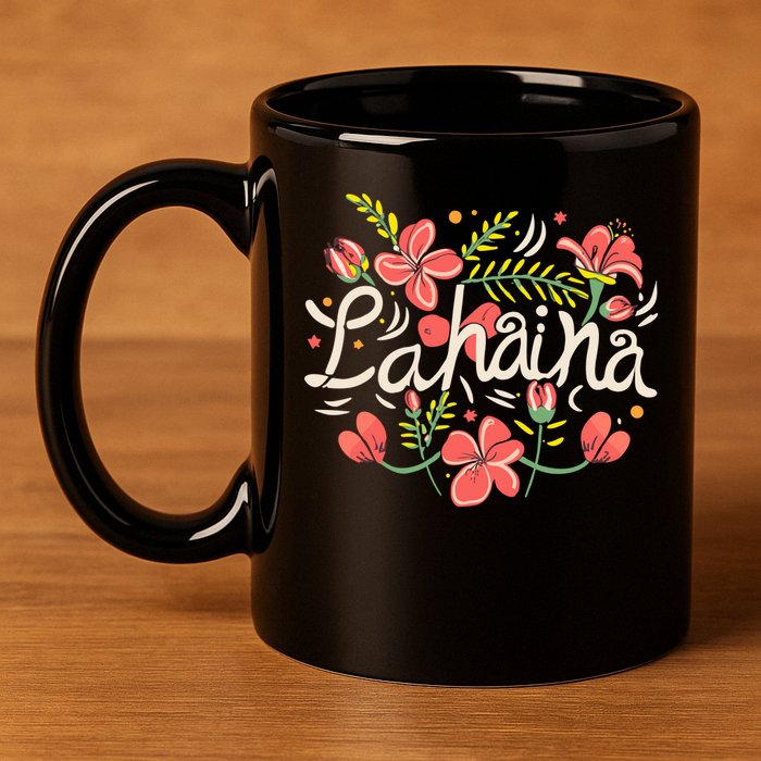 Maui Strong Lahaina Flower 11oz C Handle Ceramic Mug