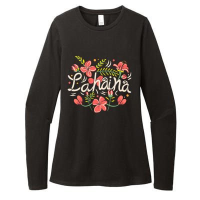 Maui Strong Lahaina Flower Womens CVC Long Sleeve Shirt