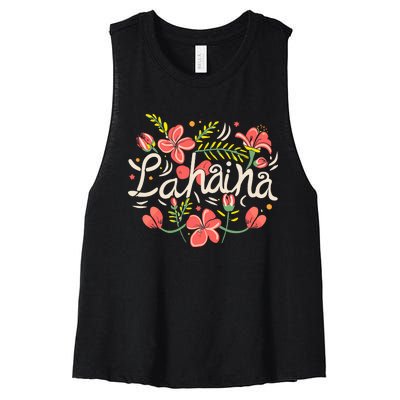 Maui Strong Lahaina Flower Women's Racerback Cropped Tank