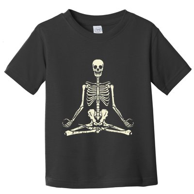Meditating Skeleton Lotus Yoga Zen Balance Halloween Costume Toddler T-Shirt
