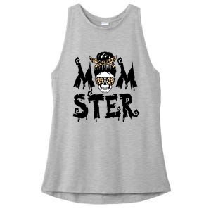 Momster Skull Leopard Kerchief Halloween Funny Mom Monster Funny Gift Ladies PosiCharge Tri-Blend Wicking Tank