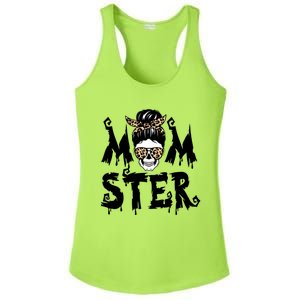 Momster Skull Leopard Kerchief Halloween Funny Mom Monster Funny Gift Ladies PosiCharge Competitor Racerback Tank