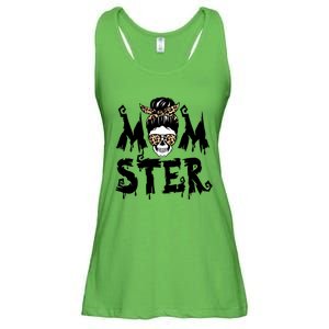 Momster Skull Leopard Kerchief Halloween Funny Mom Monster Funny Gift Ladies Essential Flowy Tank