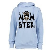 Momster Skull Leopard Kerchief Halloween Funny Mom Monster Funny Gift Womens Funnel Neck Pullover Hood