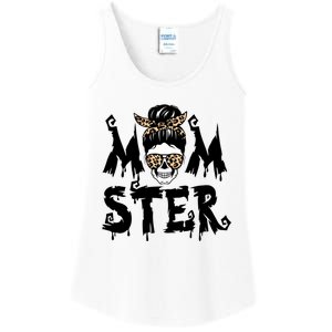 Momster Skull Leopard Kerchief Halloween Funny Mom Monster Funny Gift Ladies Essential Tank