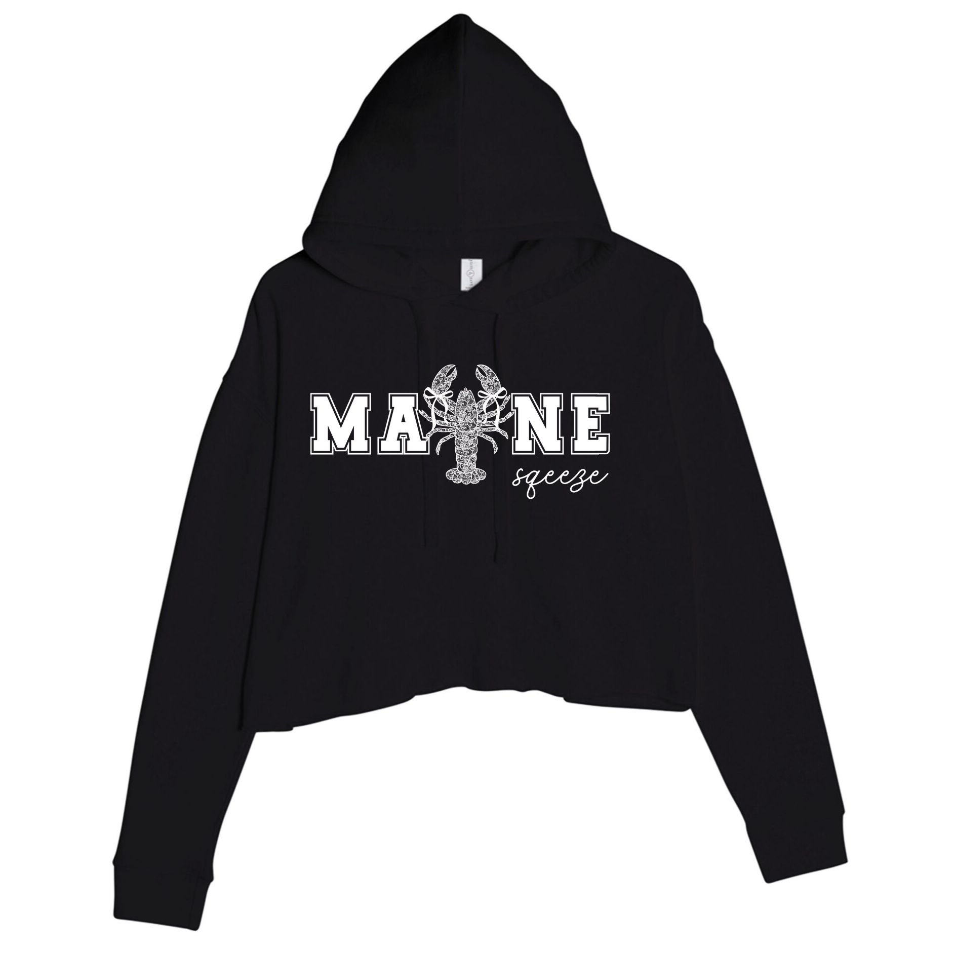 Main Squeeze Lace Lobster Crop Fleece Hoodie