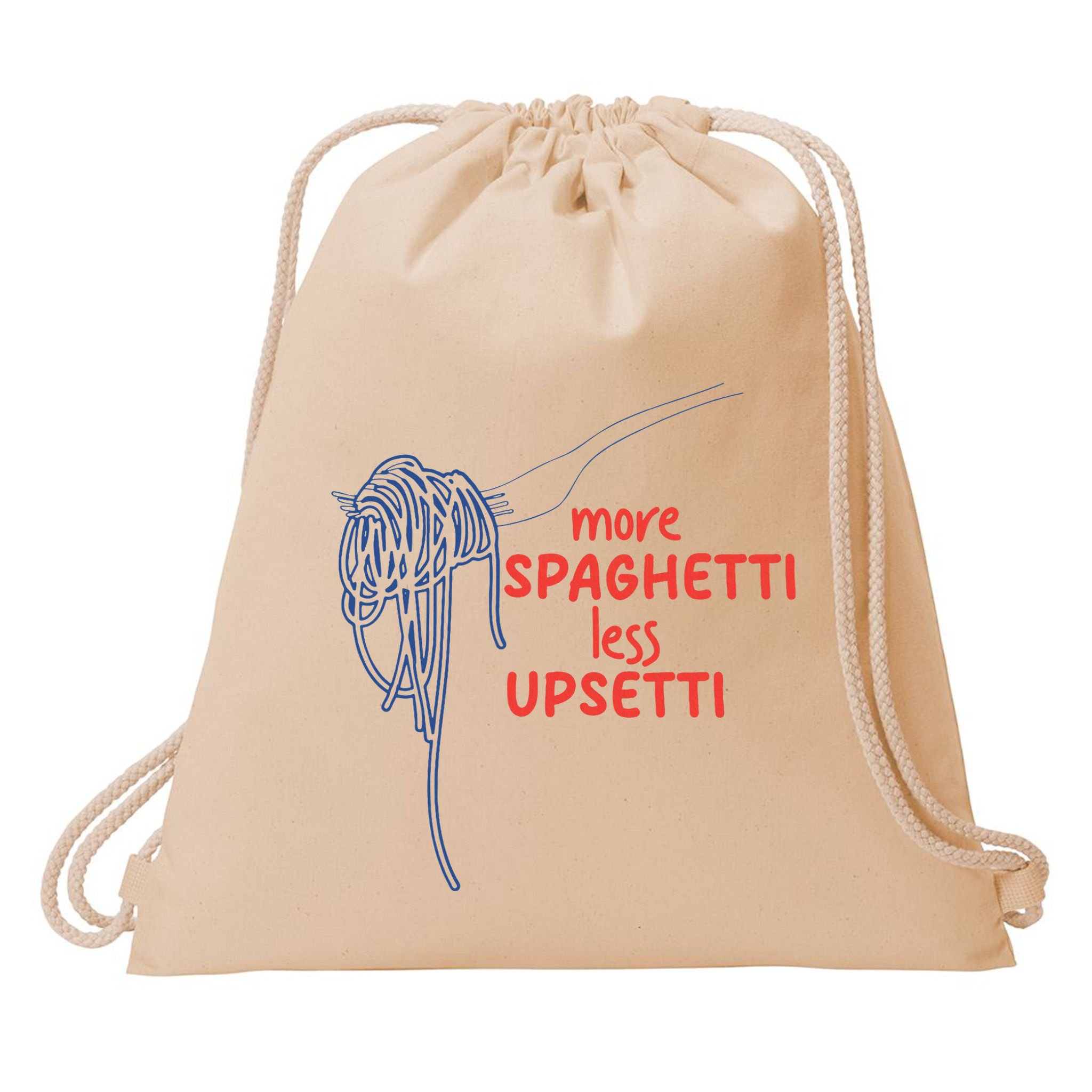 More Spaghetti Less Upsetti Italian Pasta Humor Drawstring Bag