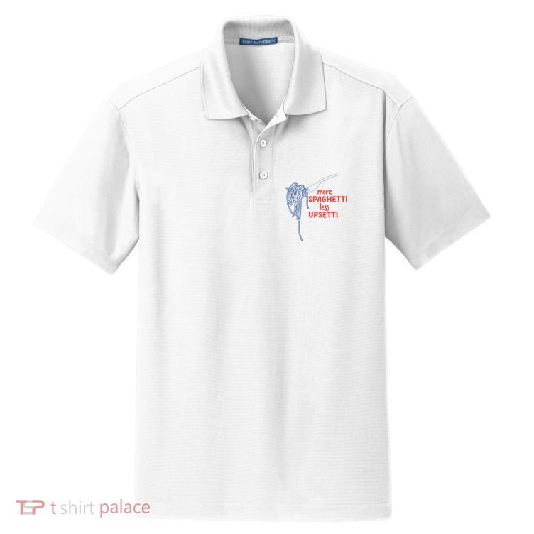 More Spaghetti Less Upsetti Italian Pasta Humor Dry Zone Grid Polo