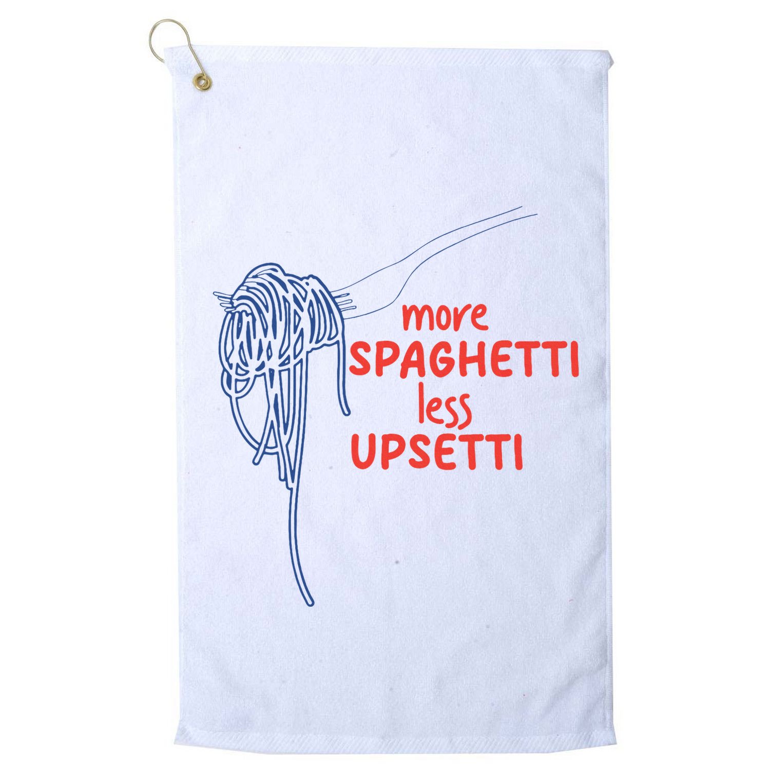 More Spaghetti Less Upsetti Italian Pasta Humor Golf Towel