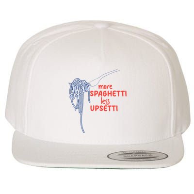 More Spaghetti Less Upsetti Italian Pasta Humor Wool Snapback Cap