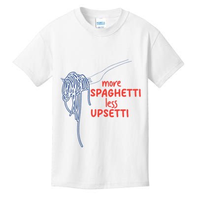 More Spaghetti Less Upsetti Italian Pasta Humor Kids T-Shirt