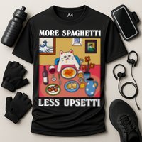 More Spaghetti Less Upsetti Funny Cute Cat Saying Quote Cooling Performance Crew T-Shirt