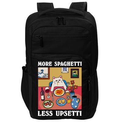 More Spaghetti Less Upsetti Funny Cute Cat Saying Quote Impact Tech Backpack