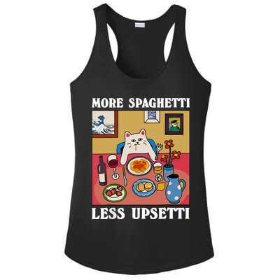 More Spaghetti Less Upsetti Funny Cute Cat Saying Quote Ladies PosiCharge Competitor Racerback Tank