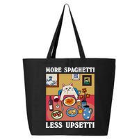 More Spaghetti Less Upsetti Funny Cute Cat Saying Quote 25L Jumbo Tote