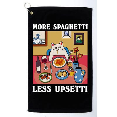 More Spaghetti Less Upsetti Funny Cute Cat Saying Quote Golf Towel