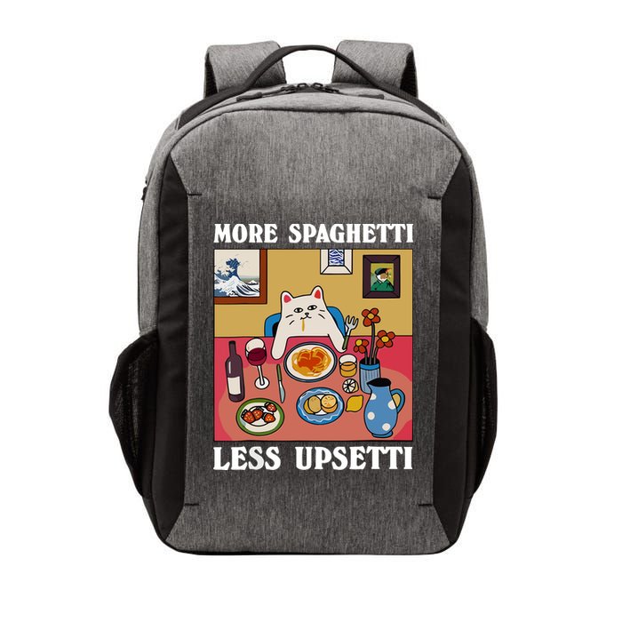 More Spaghetti Less Upsetti Funny Cute Cat Saying Quote Vector Backpack